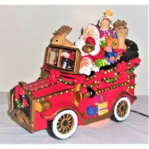 Trim A Home Fiber Optic 10in Lighted Santa Car Rare